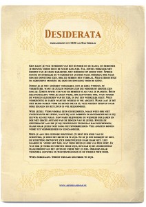 Desiderata-Dutch text